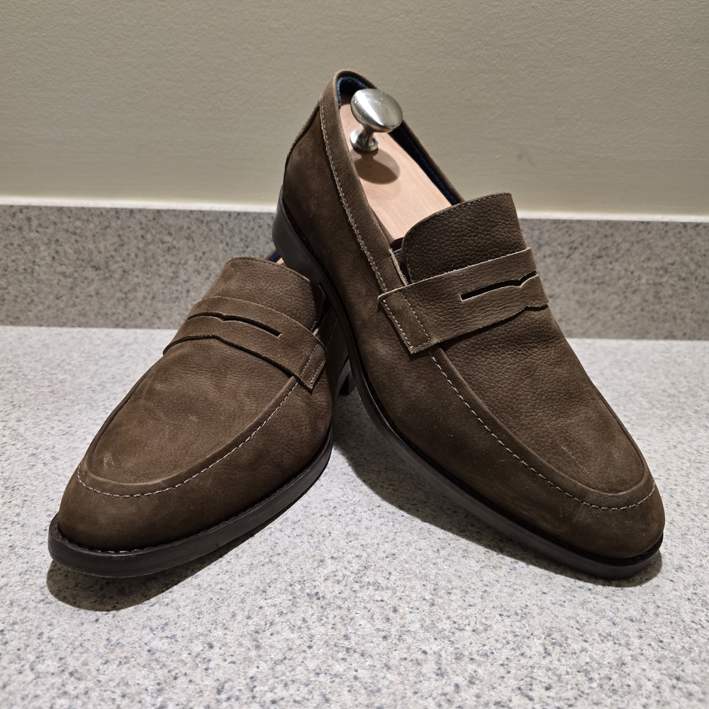 Johnston & Murphy 20-4932 Brown Suede Penny Loafers